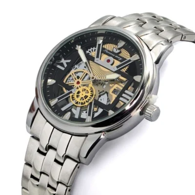 Man’s Premium Watch Silver Color | Black Display